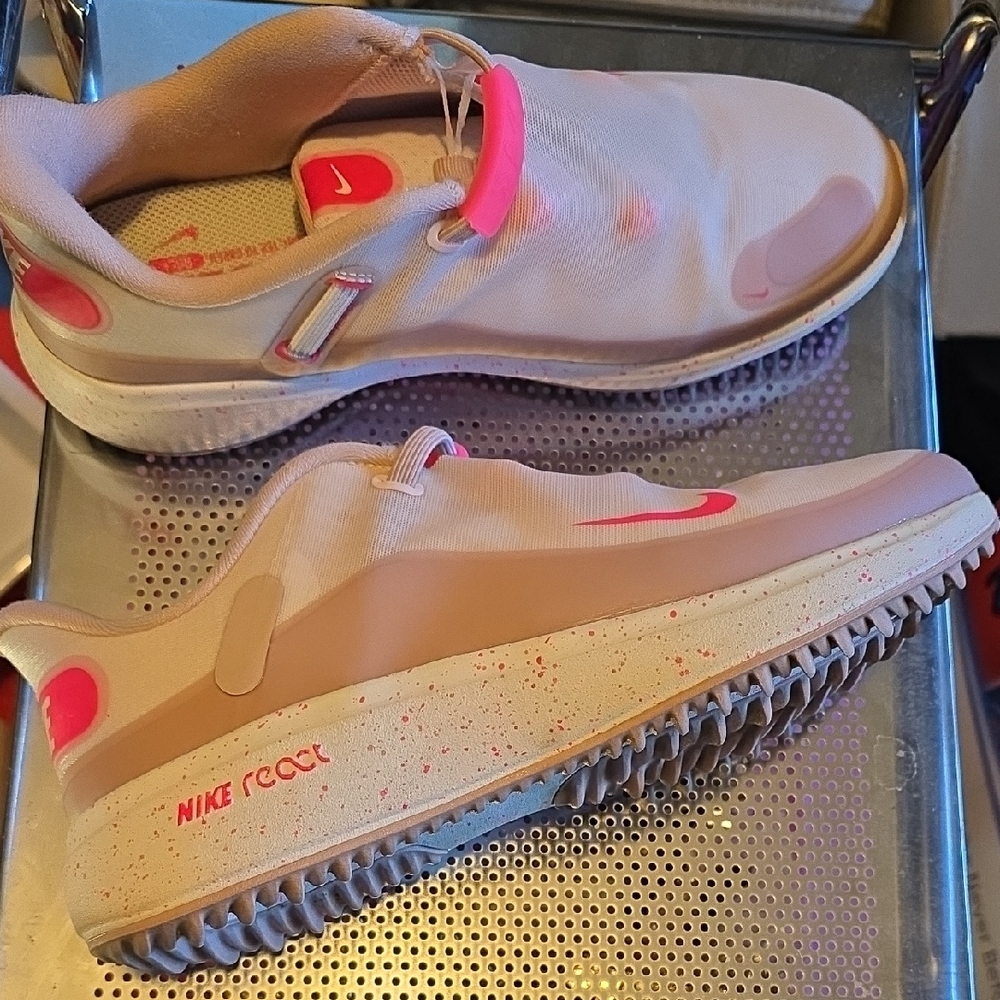 Nike Pink and Beige Athletic Shoes